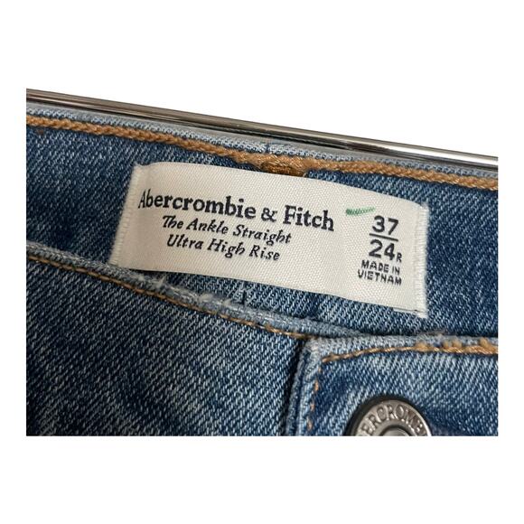 Abercrombie & Fitch Ankle Straight Ultra High Rise Cuffed Jeans Plus Size 24w - Picture 6 of 8